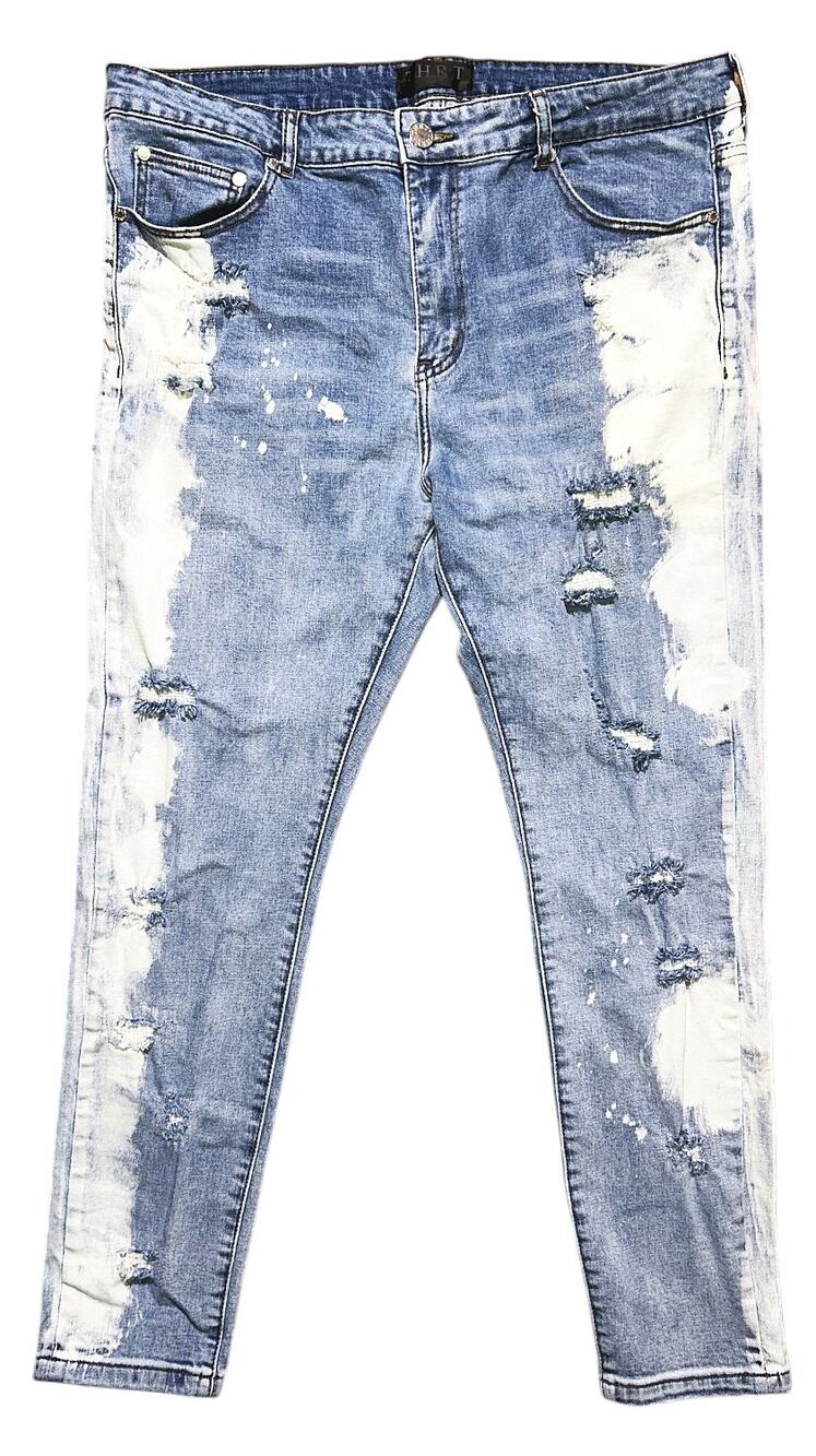 THRT Dreamer Distressed High-Rise Straight Leg Stretch Jeans Men's 40X30